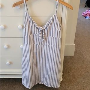 hollister striped tie front mini dress